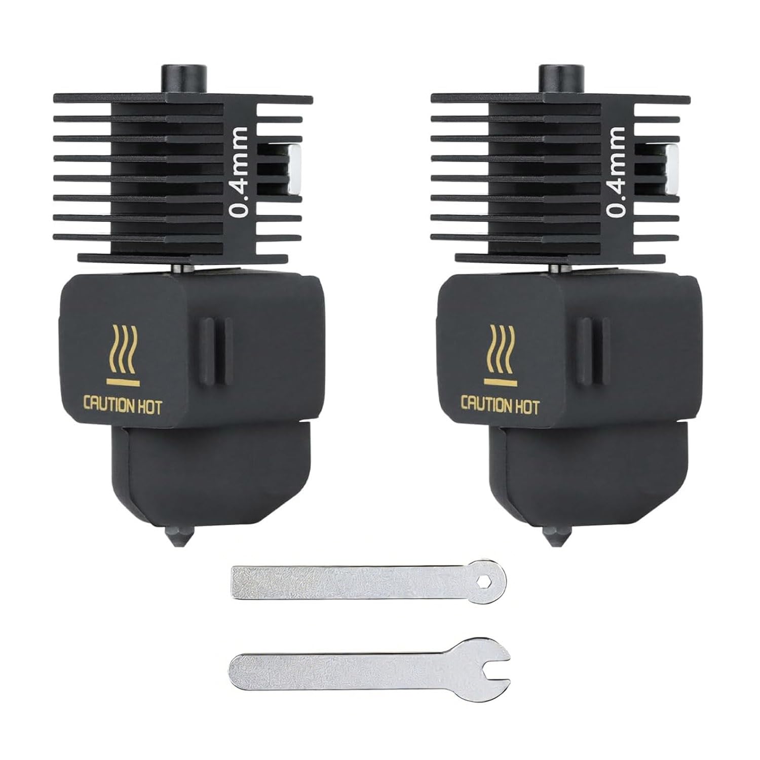 2 Pack A1 Mini & A1 Hotend Kit, 0.4mm Hardened Steel Nozzle, High-Temperature Print Head Extruder Replacement for Bambu Lab A1/A1 Mini 3D Printer, Includes 2PCS Silicone Cover Socks & Wrench