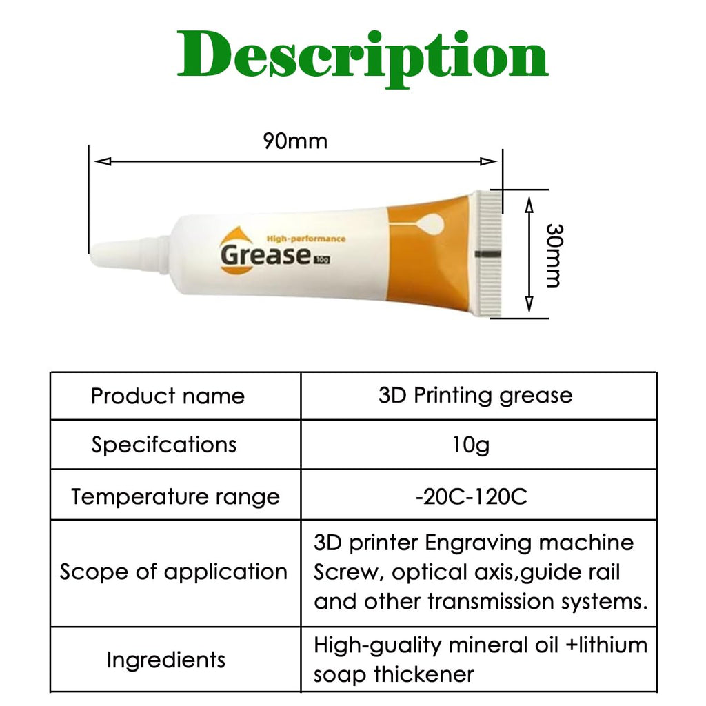 1 PK PVP Solid Glue Stick for Anti-Warping and Easy Demolding; 5 PK Greases for Gears, Guideways, and Optical Axes, Suitable for All 3D Printers Including Bambu Lab X1 X1C P1P P1S A1 Min, Etc.