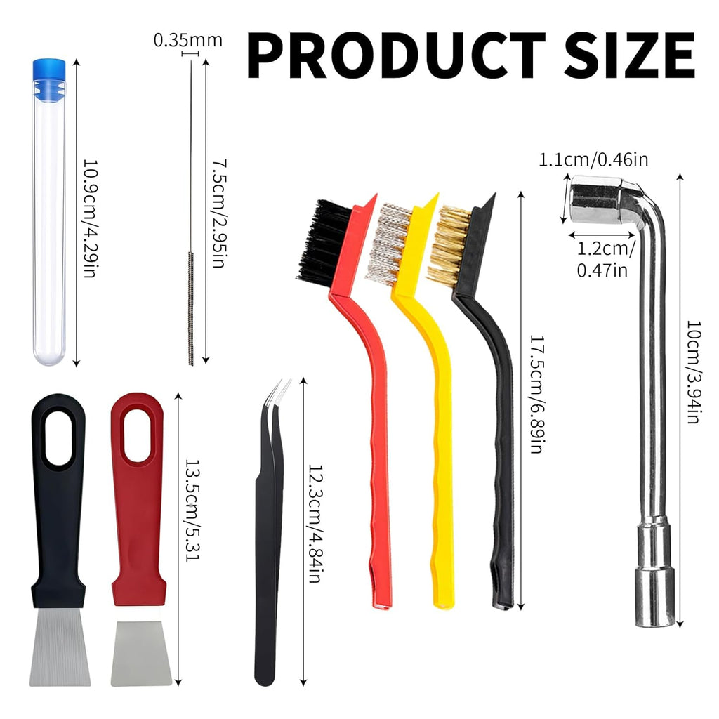 3D Printer Nozzle Cleaning Kit, 28Pcs 3D Printing Tool Kit Includes 10 Needle Cleaner Tools with Storage Box, 10 0.4mm Nozzles, 1 Tweezer, 3 Brushes, 1 L-Shaped Wrench, 2 Removal Scrapers