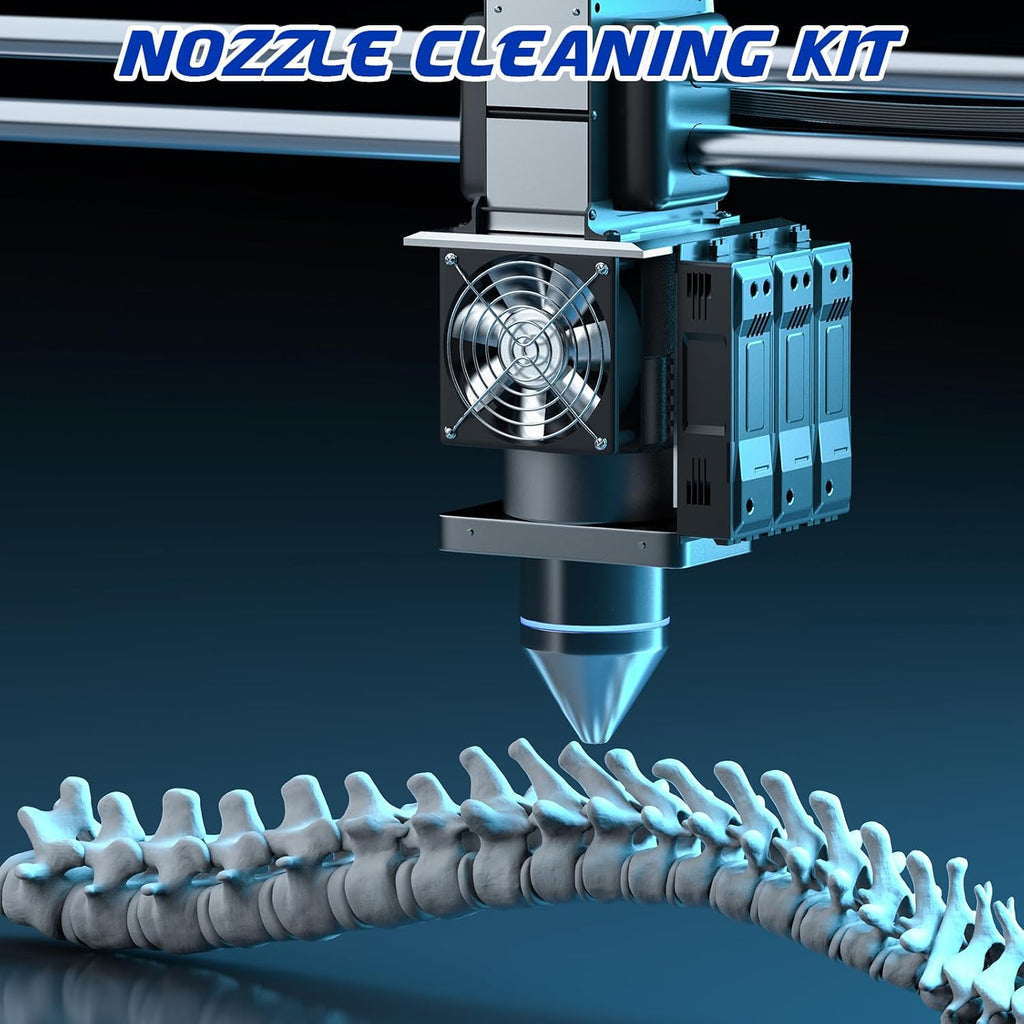 12PCS 3D Printer Nozzle Cleaning Kit, No Clogger 3D Printer Tool Print Nozzle Maintenance Tool Kit 10PCS Cleaning Needles and 2 Tweezers Universal Clog Removal Tools for 3D-Printers