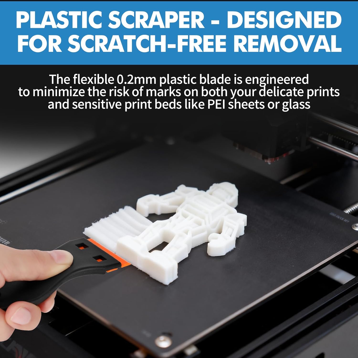 14Pcs 3D Printer Scraper Tool, Angled Metal Scraper for Stubborn Prints & Plastic Scraper for Scratch Free Removal, Includes 12 Replacement Plastic Blades