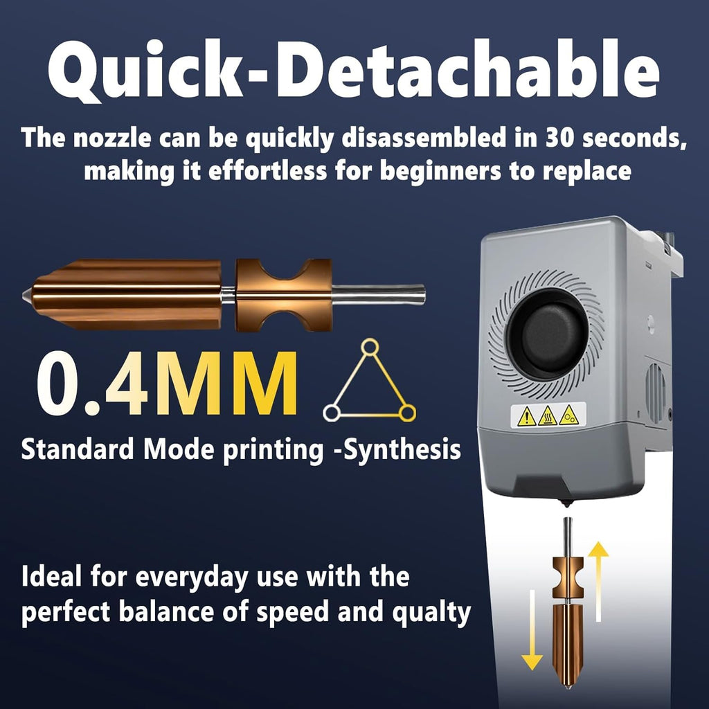 2 Pcs 0.4MM Integrated Adventurer 5X Nozzle Compatible with Flashforge AD5X 3D Printer Hotend Heating Block Part, Extra 3Pcs Silicone Socks+ 3Pcs Nozzle Wipers, AD5X Accessories