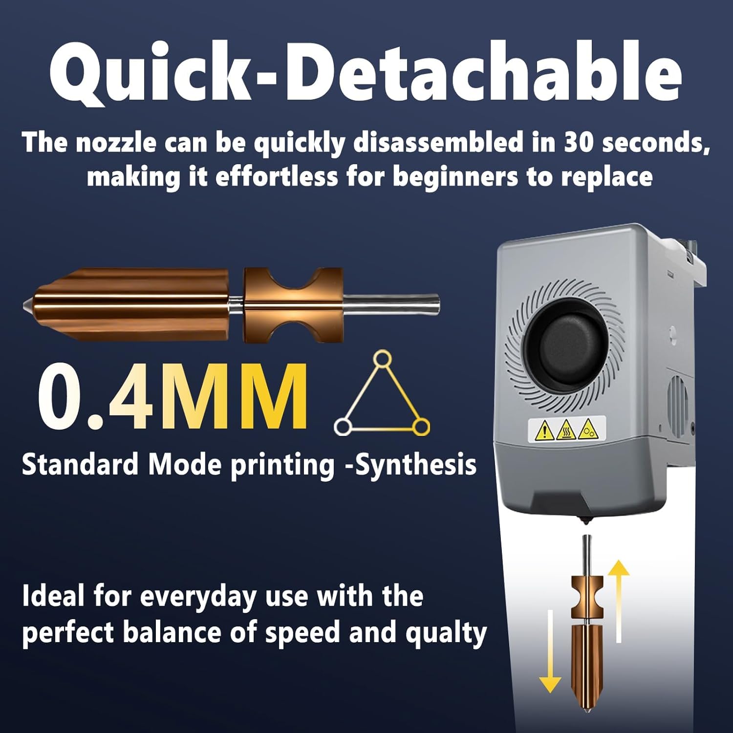 2 Pcs 0.4MM Integrated Adventurer 5X Nozzle Compatible with Flashforge AD5X 3D Printer Hotend Heating Block Part, Extra 3Pcs Silicone Socks+ 3Pcs Nozzle Wipers, AD5X Accessories