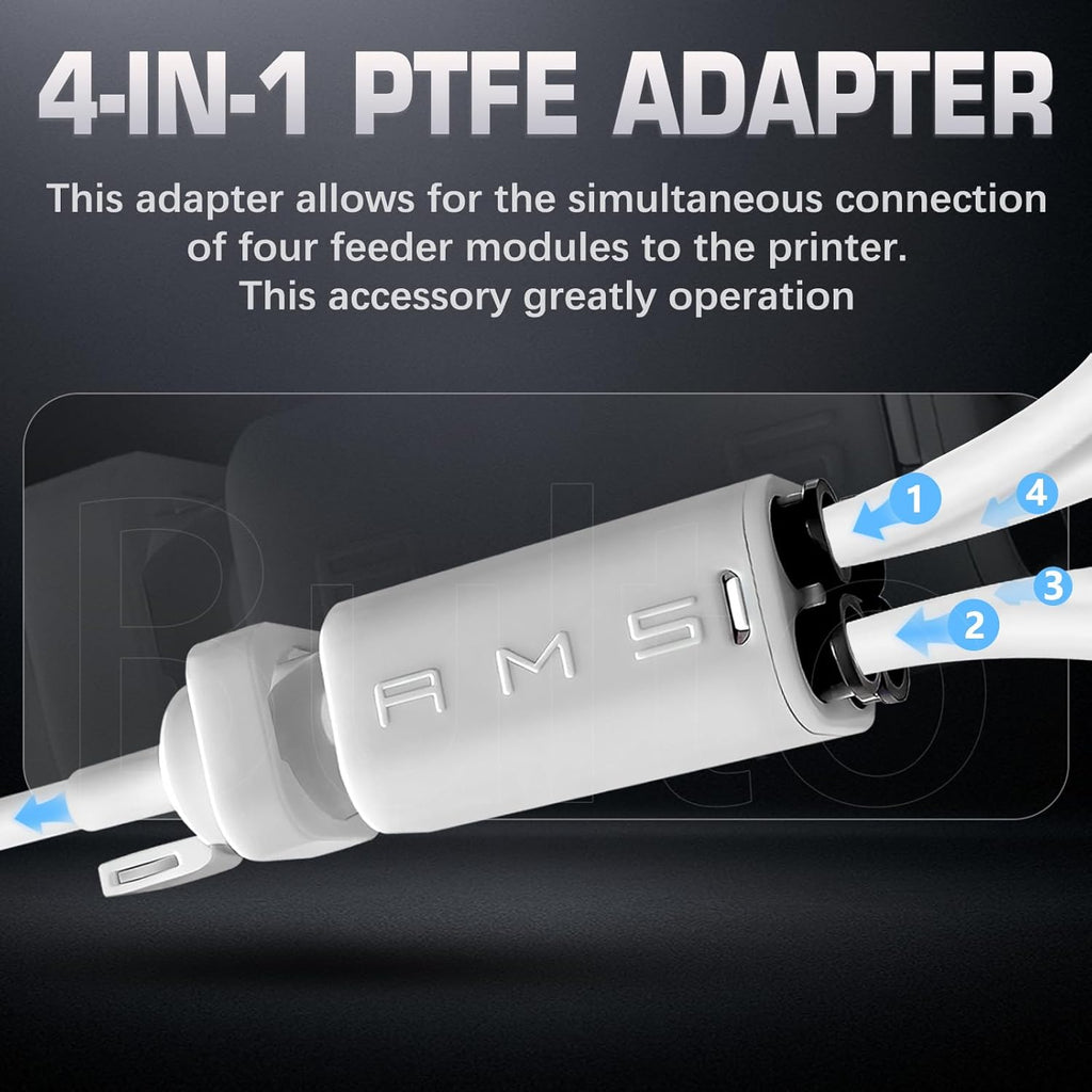 2 Packs A1/A1Mini AMS Lite Filament Hub Five Way Components 4-in-1 PTFE Adapter Compatible with Bambu Lab A1/A1 Mini 3D Printers,Automatic Multi-Color Filament Switching,Low-Friction Extrusion