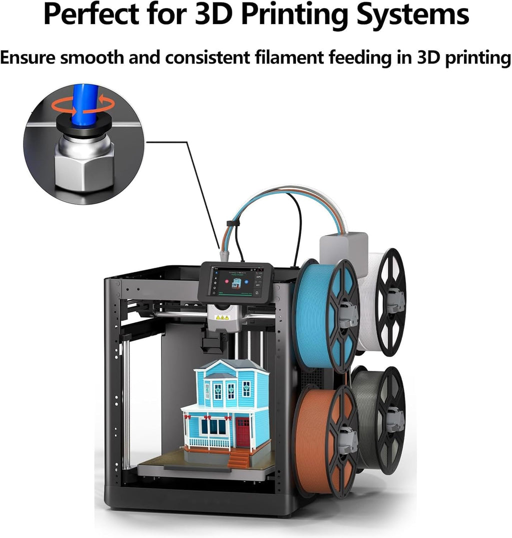 10PCS PC4-M10 Fittings for 4mm PTFE Bowden Tube, Push-to-Connect, Leak-Resistant and Durable, Compatible with Most FDM 3D Printers, V6 Type Extruders & RepRap Printers