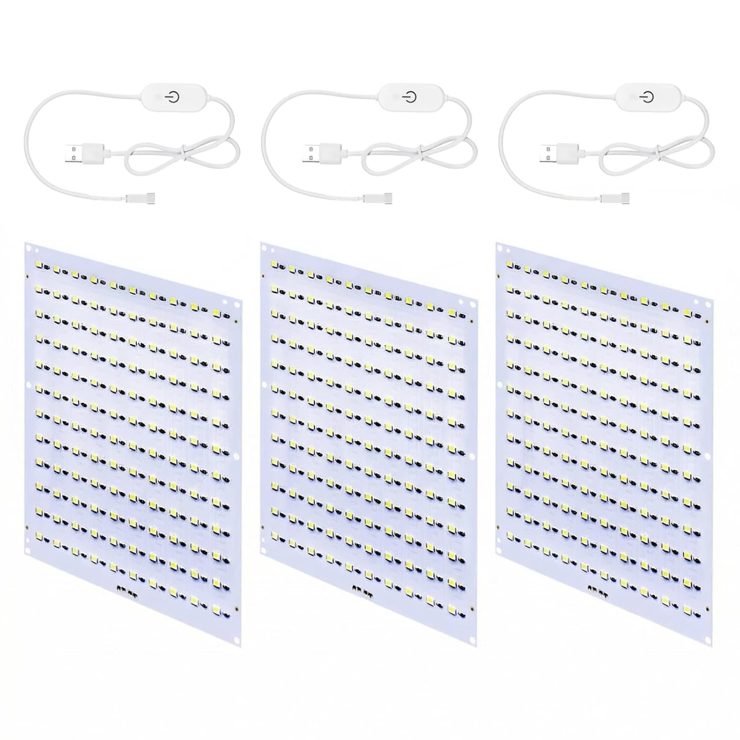 3PCS CMYK LED Backlight Board Kit Compatible with Bambu Lab P1/X1/A1/A1 Mini Series 3D Printer, PCB Lithophane Light Panel with USB/Type-C Power Cable for DIY 3D Printed Photo Models